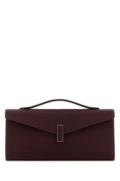 Valextra Grape Leather Iside Handbag In Brown
