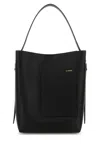 Valextra Black Leather Soft Bucket Bag