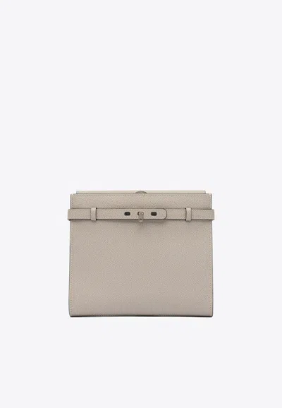 Valextra Brera B-tracollina Crossbody Bag In Sand