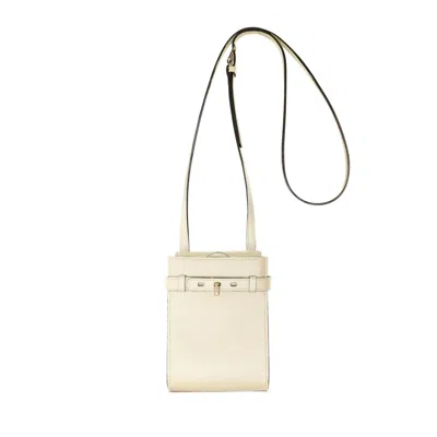 Valextra Brera B-tracollina Slim Crossb In White