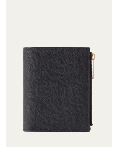 Valextra Brera Bifold Leather Wallet In Black