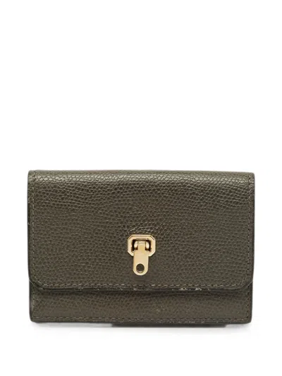 Pre-owned Valextra Brera Card Holder In Green
