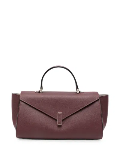 Valextra Brera Leather Tote Bag In Red