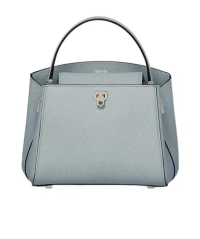 Valextra Brera Micro Crossbody Bag In Gray