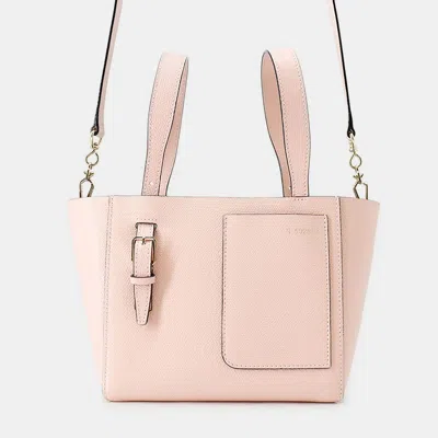 Pre-owned Valextra Bucket Bag 2-way Bag Peonia Soft Calf Leather Size Micro In Pink