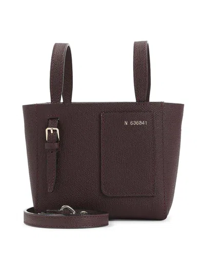 Valextra Bucket Mini Shoulder Bag In Burgundy
