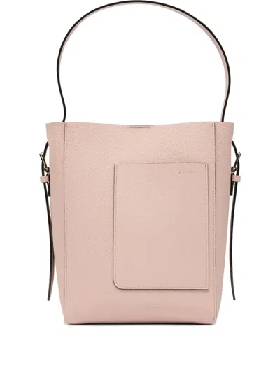Valextra Bucket-style Leather Tote Bag In Neutral