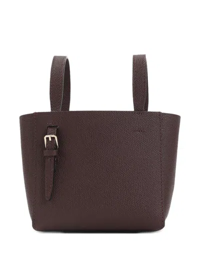 Valextra Buckled Pocket Mini Bag In Brown