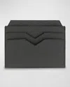 Valextra Calf Leather Card Holder In Gf Fumo Londra