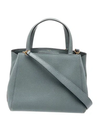 Pre-owned Valextra Canvas Top Handle Bag In Blue