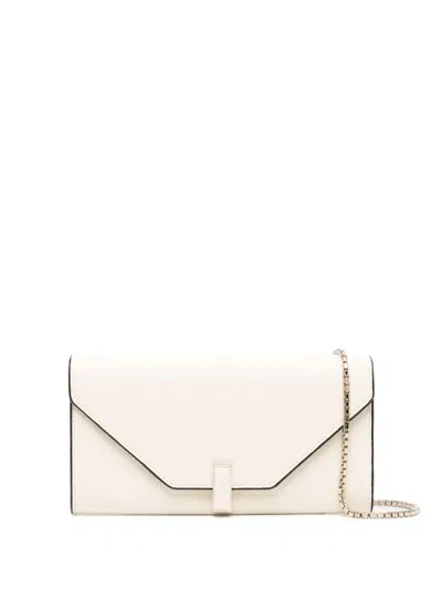 Valextra Iside Calf Leather Tri-fold Wallet In White