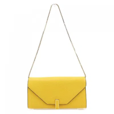 Pre-owned Valextra Chain/shoulder Wallet () In Yellow