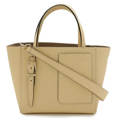 Pre-owned Valextra Cream Leather Pouch Shoulder Bag ()