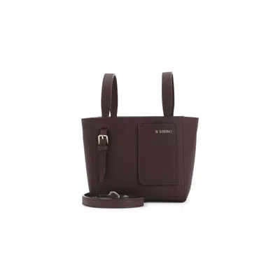 Valextra Dark Red Bucket Mini Calf Leather Shoulder Bag