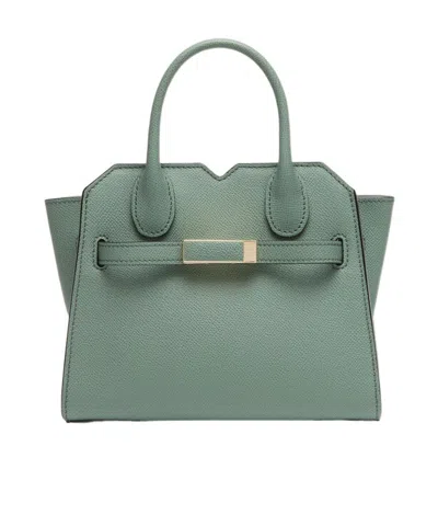 Valextra Double Handle Shoulder Bag In Gray