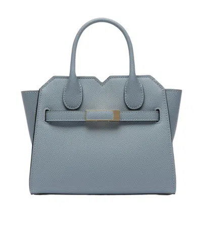 Valextra Double Handle Shoulder Bag In Gray