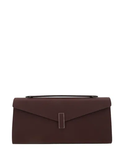 Valextra Envelope Leather Clutch Bag In Burgundy