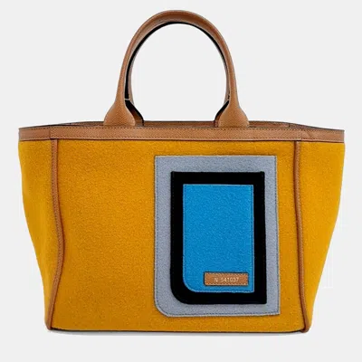 Pre-owned Valextra Fabric Multicolor Felt Tote Bag