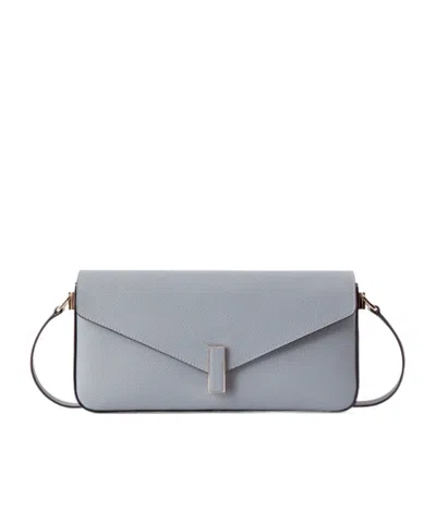 Valextra Flap Shoulder Bag In Gray