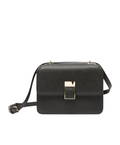 Valextra Flip Shoulder Bag In Black
