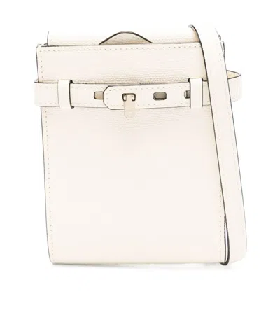 Valextra Flip Shoulder Bag In White