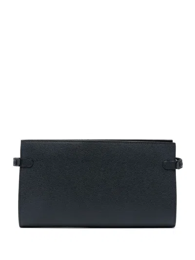 Valextra Folding Organizer Pouch In Blue