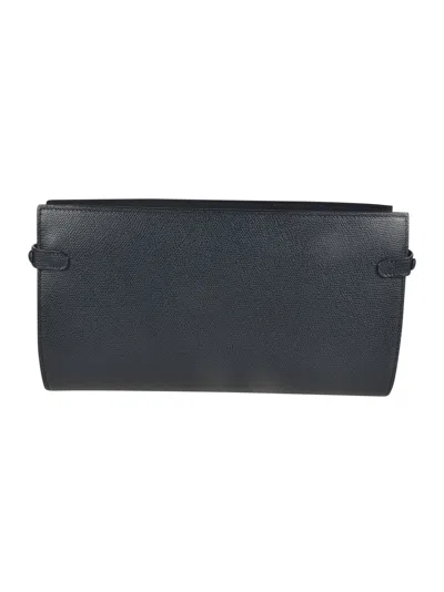 Valextra Folding Organizer Pouch In Blue