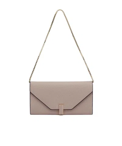 Valextra Foldover-top Chain-linked Wallet In Nude