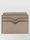 Valextra Four Card Holder Compact Design Stitching In Brown