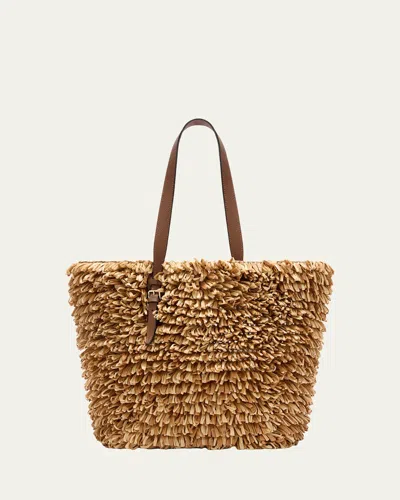 Valextra Fringe Raffia Tote Bag