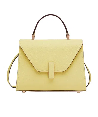 Valextra Goldtone Flap Bag In Yellow