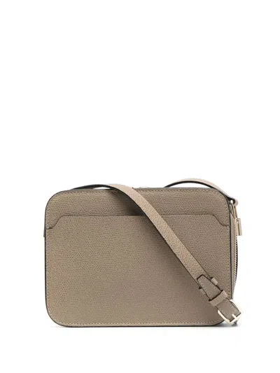 Valextra Grained Leather Crossbody Bag In Neutrals
