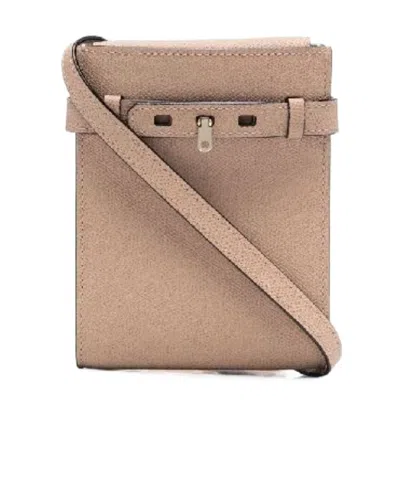 Valextra Grained-leather Shoulder Bag In Nude