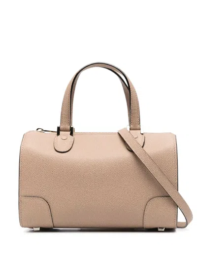 Valextra Grained-texture Leather Tote Bag In Neutrals