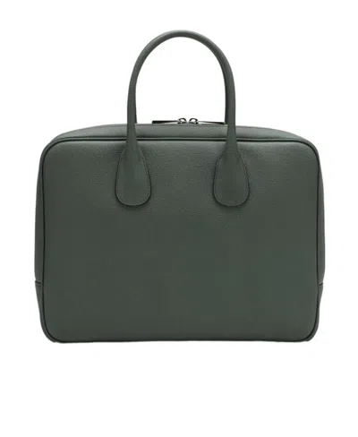 Valextra Grained-texture Zipped Laptop Bag In Black