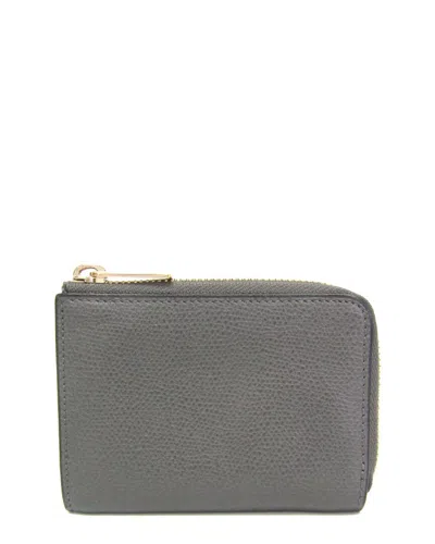 Valextra Gray Leather Coin Purse (authentic Pre-loved)
