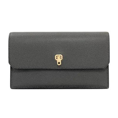 Pre-owned Valextra Gray Leather Long Wallet (bi-fold) ()