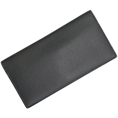 Pre-owned Valextra Gray Leather Long Wallet (bi-fold) ()