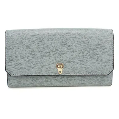 Pre-owned Valextra Gray Long Wallet (bi-fold) ()