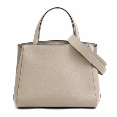 Pre-owned Valextra Grayish Leather Handbag Shoulder Bag ()