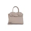Valextra Structured Sahara Leather Shoulder Bag In Gray