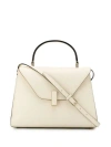 Valextra White Iside Medium Leather Handbag In White