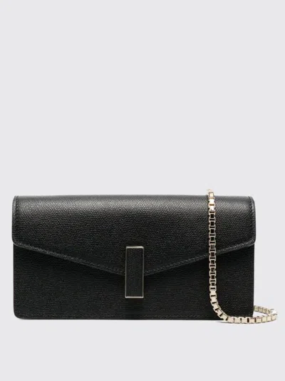 Valextra Iside Chain Strap Rectangular Textured Clutch Bag In Black