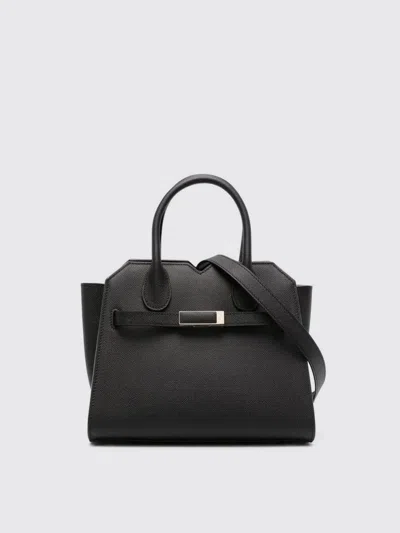 Valextra Structured Calf Leather Shoulder Bag In Black