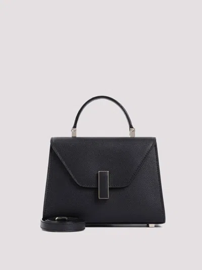 Valextra Mini Iside Leather Top Handle Bag In Black