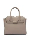 Valextra Structured Sahara Leather Shoulder Bag In Gray
