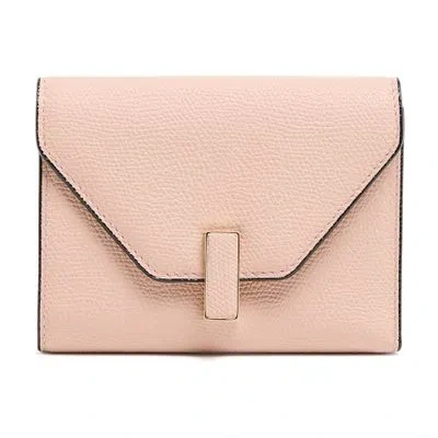 Valextra Iside 3 Cc Folding Wallet In Pink