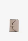 Valextra Leather Textured Wallet Gold Hardware In Neutral