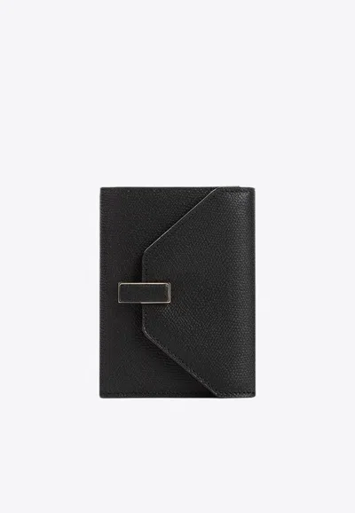 Valextra Iside Calf Leather Wallet In Black