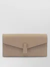 Valextra Chain Strap Rectangular Clutch With Textured Finish In Brown
